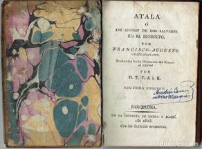 Livros antigos: ATALA O LOS AMORES DE DOS SALVAGES EN EL DESIERTO, POR F. A. CHATEAUBRIAND. AÑO 1808. (9.2)